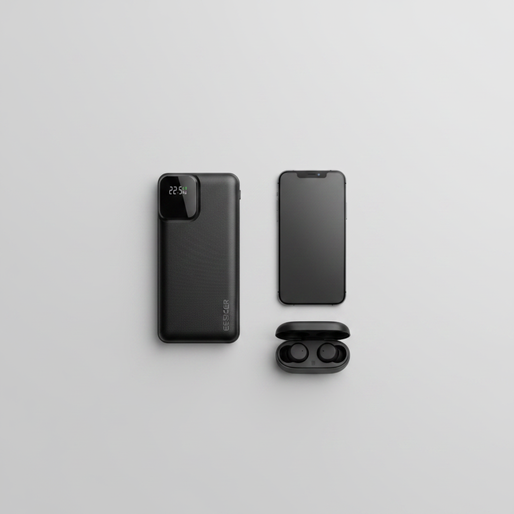 Power Bank Flat Lay