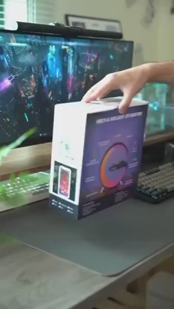 Έξυπνο Φωτιστικό G-Shape RGB | Ασύρματη Φόρτιση 15W, Bluetooth Speaker & Ρολόι